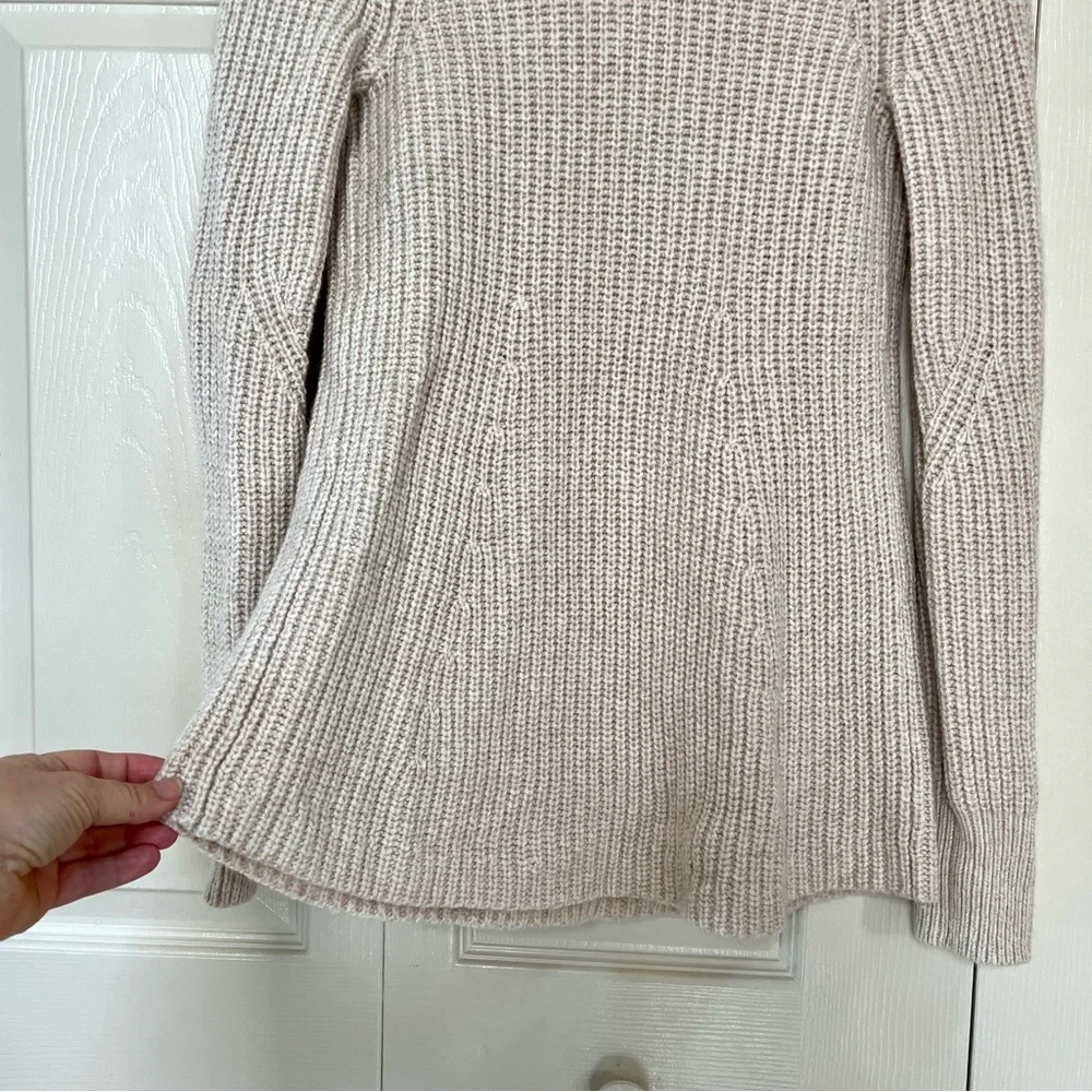 NWOT Athleta Sierra Crew Beige Wool Blend Pullover Sweater - Picture 5 of 16